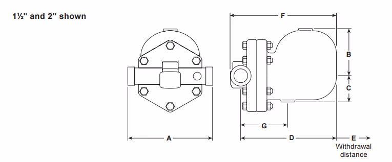 Spirax Sarco FT14HC Dimensions Drawing
