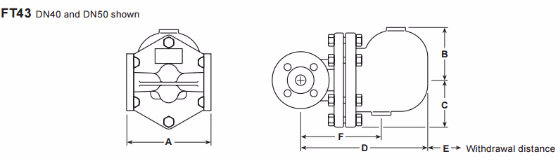 Spirax Sarco FT43 Dimensions