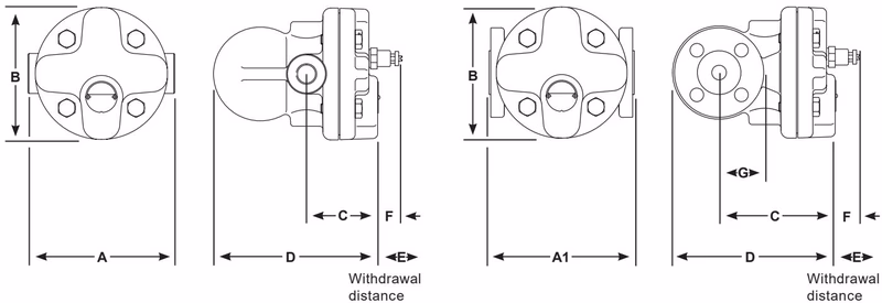 Spirax Sarco FTC32 Screwed/Socket Weld Dimensions