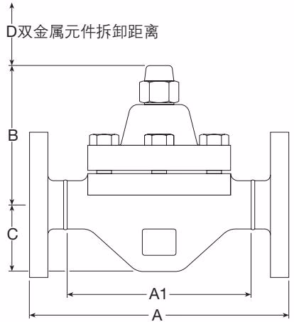 斯派莎克 Spirax Sarco HP45 双金属式蒸汽疏水阀尺寸标注图