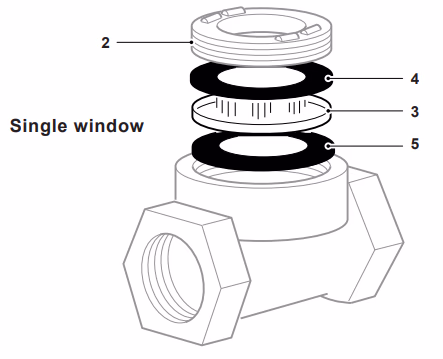 Spirax Sarco Single Window Sight Glass - Spare Parts Diagram