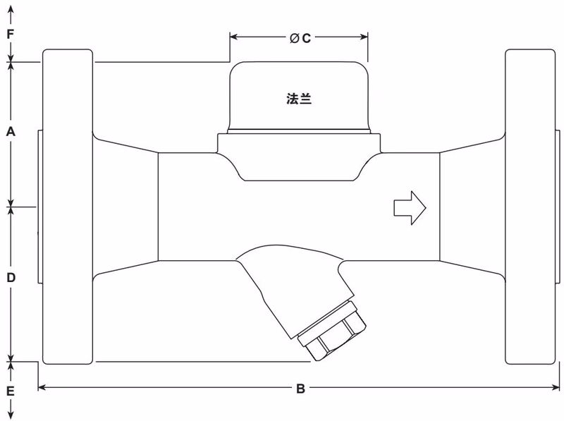 斯派莎克 Spirax Sarco TDC46M 尺寸图 - 法兰连接