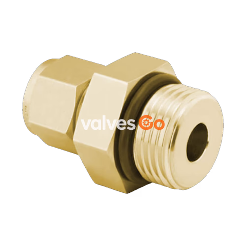 Swagelok B-200-1-2ST Brass Male Connector, 1/8 in. Tube OD x 5/16-24 SAE/MS Straight Thread