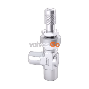 Swagelok B-2MA4 Brass Medium Flow Angle Pattern Metering Valve, 1/8 in. FNPT