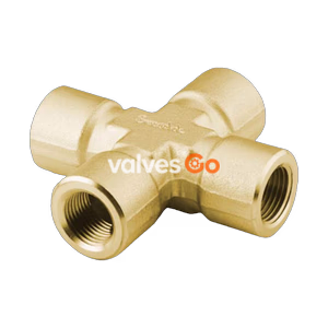 Swagelok B-4-CS Brass Pipe Fitting Cross, 1/4 in. Female NPT