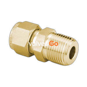 Swagelok B-6M0-1-2 Brass Male Connector, 6 mm Tube OD x 1/8 in. Male NPT