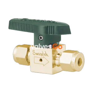 Swagelok B-6P6T Brass Quarter-Turn Instrument Plug Valve, 3/8 in. Tube Fitting, 6.4 Cv