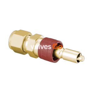Swagelok B-QC6-D-600 Brass Instrumentation Quick Connect Stem with Valve, 3/8 in. Tube Fitting