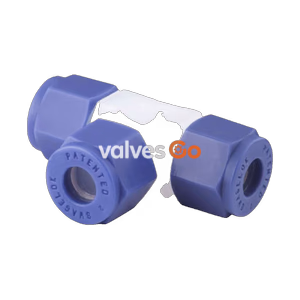 Swagelok PFA-220-3 PFA Union Tee, 1/8 in.