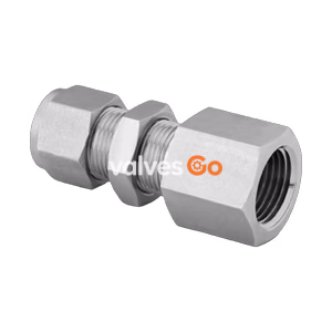 Swagelok S-400-71-4 Carbon Steel Bulkhead Female Connector, 1/4 in. Tube OD x 1/4 in. Female NPT