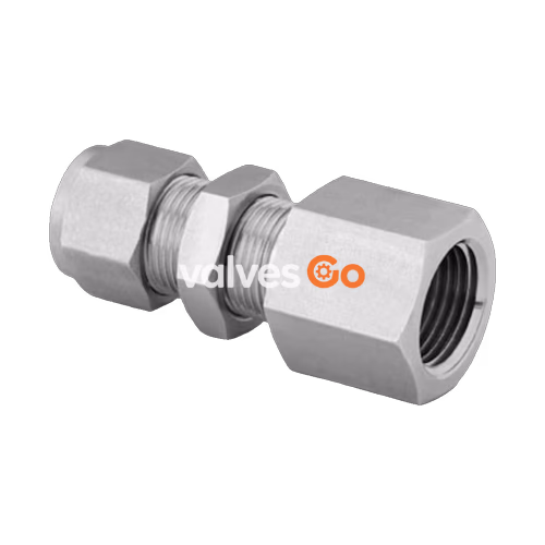 Swagelok S-400-71-4 Carbon Steel Bulkhead Female Connector, 1/4 in. Tube OD x 1/4 in. Female NPT
