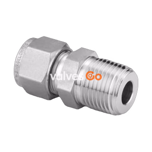 Swagelok SS-10M0-1-6BT Bored-Through Male Connector, 10 mm x 3/8 in. NPT