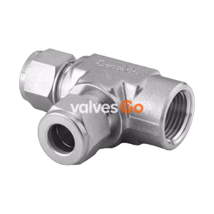 Swagelok SS-10M0-3TFT Female Run Tee, 10 mm Tube OD x 1/4 in. Female NPT, Stainless Steel