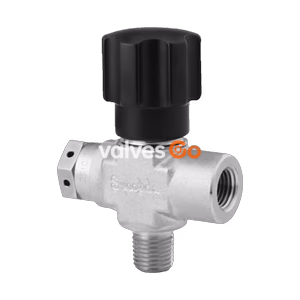 Swagelok SS-16DKM4-F4-A-1 Angle-Pattern Needle Valve, 1/4 in. MNPT x FNPT, 1900 psig Rupture Disc
