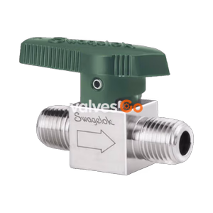 Swagelok SS-2P4T2 Stainless Steel Quarter Turn Instrument Plug Valve, 1/8 in. MNPT, 1.0 Cv