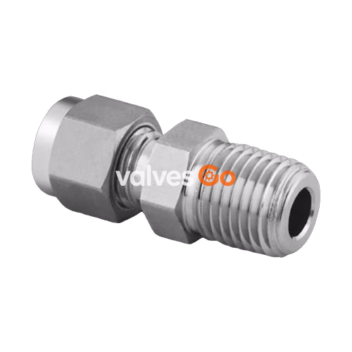 Swagelok SS-300-1-4BT Stainless Steel Bored-Through Male Connector, 3/16 in. Tube OD x 1/4 in. Male NPT