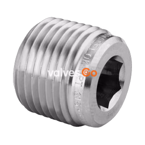 Swagelok SS-4-HP Stainless Steel Pipe Fitting, 1/4 in. Male NPT Hollow Hex Plug