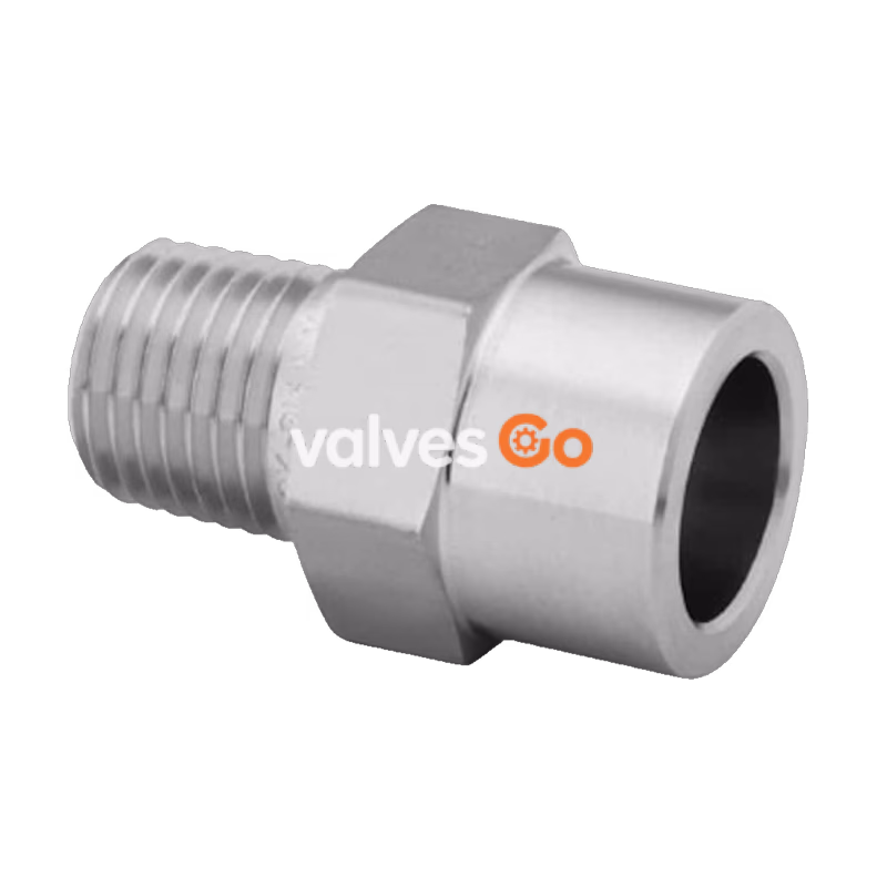Swagelok SS-4-TSW-1-4 Tube Socket Weld Male Connector, 316 Stainless Steel