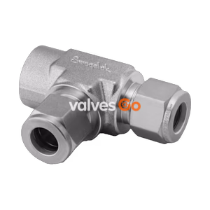Swagelok SS-400-3TFT Stainless Steel Female Run Tee Tube Fitting, 1/4" Tube OD x 1/8" NPT