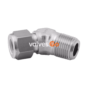 Swagelok SS-400-5-2 45° Male Elbow, 1/4 in. Tube OD x 1/8 in. Male NPT
