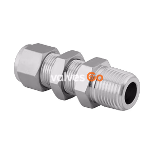 Swagelok SS-600-11-6 Stainless Steel Bulkhead Male Connector, 3/8 in. Tube OD x 3/8 in. Male NPT