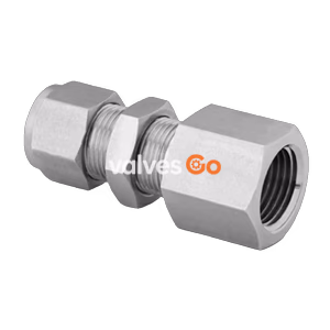 Swagelok SS-600-71-6 Bulkhead Female Connector, 3/8 in. Tube OD x 3/8 in. Female NPT