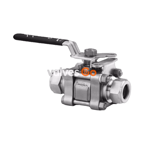 Swagelok SS-62TS6-JL 3-Piece 60 Series Ball Valve, 3/8 in. Swagelok Tube Fitting