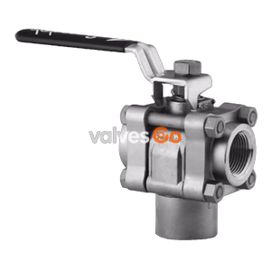 Swagelok SS-65XTF16 3-Way Ball Valve, 3-Piece Stainless Steel, 1 in. FNPT