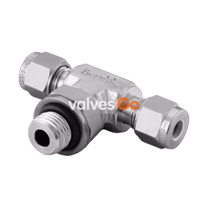 Swagelok SS-6M0-3-4TTR Positionable Male Branch Tee, 316 Stainless Steel, 6 mm Tube OD x 1/4 in. Male ISO Parallel Thread