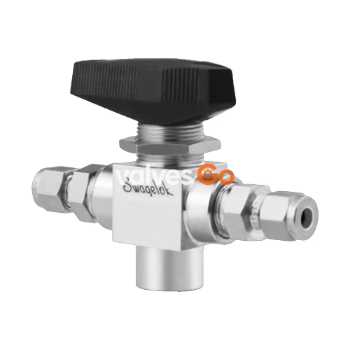 Swagelok SS-83XKS8MM 3-Piece High Pressure 3-Way Ball Valve, 8 mm Tube Fitting x 1/4 in. FNPT