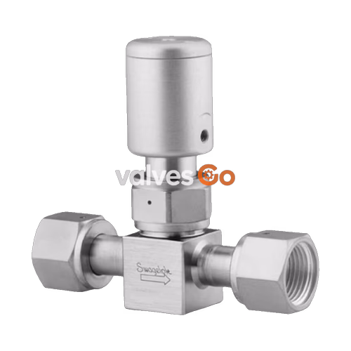 Swagelok SS-BN8FR8-C 316L Stainless Steel High Purity Bellows Sealed Valve, 1/2 in. Female VCR, NC Actuator