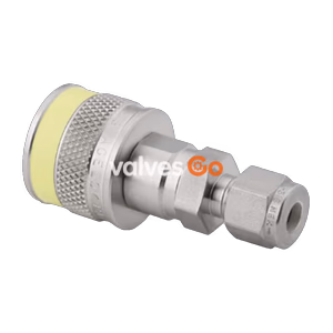 Сважлок Swagelok SS-QC4-B-400K4 Корпус быстроразъемного соединения для приборов из нержавеющей стали, серия QC4, трубный фитинг Сважлок Swagelok 1/4 дюйма, желтый ключ