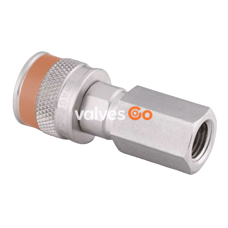 Swagelok SS-QC4-B-4PFK2 Stainless Steel Instrumentation Quick Connect Body, 1/4 in. Female NPT, Orange Key