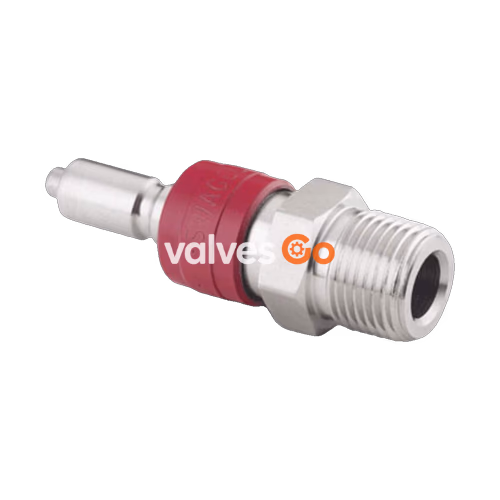 Swagelok SS-QC6-D-6PM Instrumentation Quick Connect Stem with Valve, 0.5 Cv, 3/8 in. Male NPT
