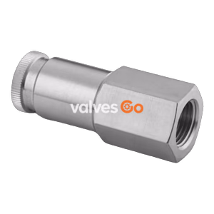 Swagelok SS-QTM2-D-4PF Quick-Connect Stem with Valve, PTFE Seal, 1/4 in. Female NPT
