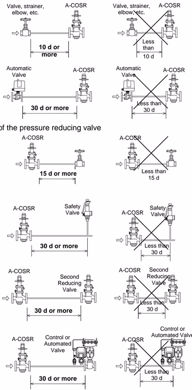 TLV A-COSR-10 straight piping run requirements