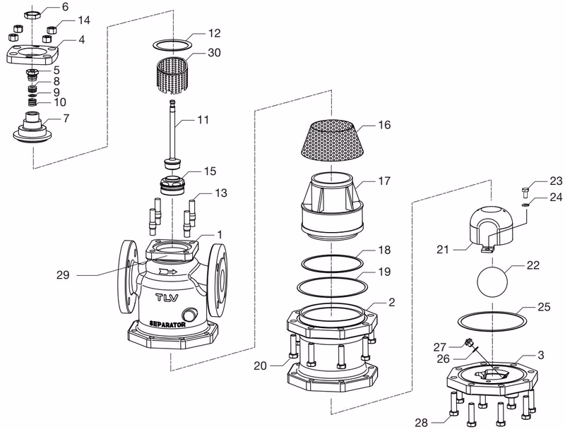 TLV CV-COS-16 exploded view diagram