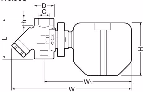 TLV FS5 QuickTrap® TLV FS5/FS5H QuickTrap® dimensions for socket welded models
