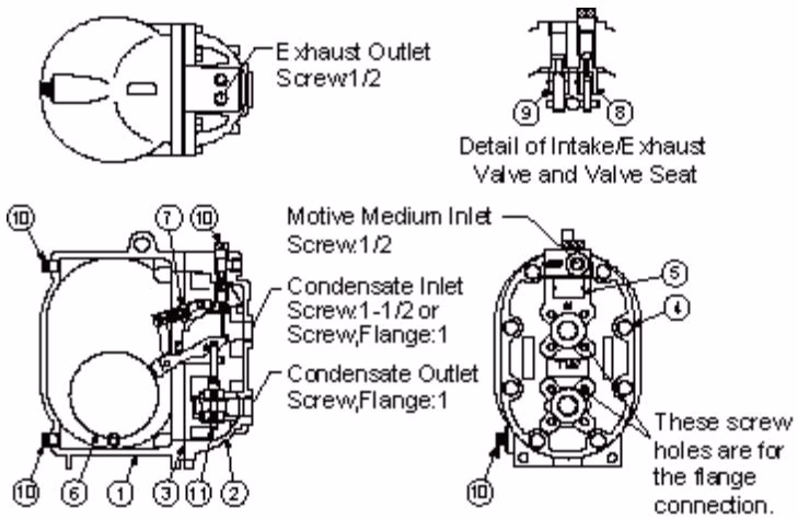 TLV GT10L configuration and internal parts diagram