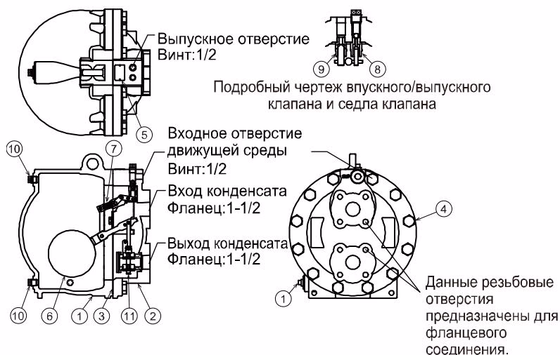 Поперечное сечение и конструкция TLV GT14M