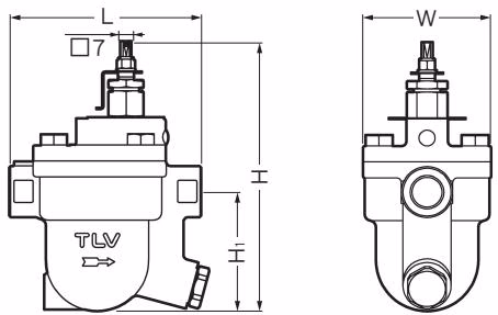 TLV J3S-X-RV 螺纹尺寸图