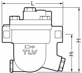 TLV J3S-X S1/S2 TLV J3S-X S1 / J3S-X S2 screwed dimensions diagram