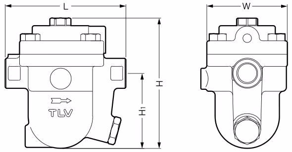 TLV J3X Free Float Steam Trap - Dimensions