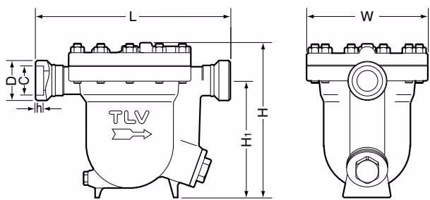 TLV JH7.2R-B socket welded dimensions
