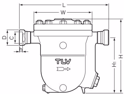 TLV JH7.5R-B 承插焊尺寸图