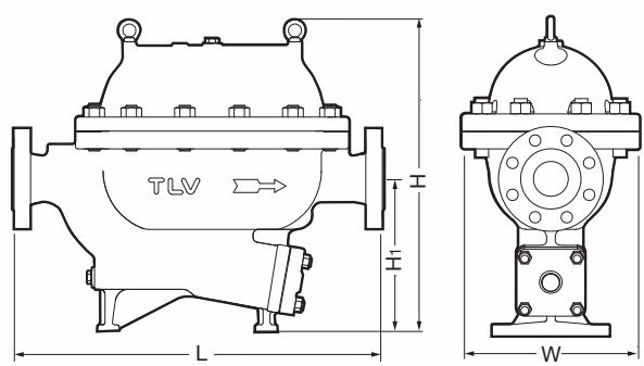 TLV JLH15 法兰连接外形尺寸