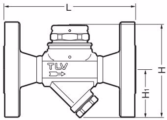 TLV P46SRM flanged connection dimensions