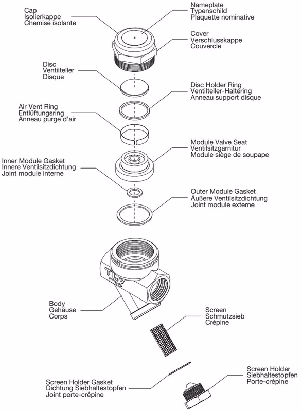 TLV P46SRM exploded view of parts