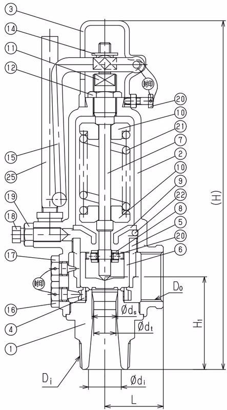 Yoshitake AF-1 technical drawing and parts overview