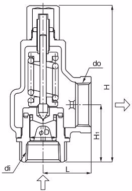 Yoshitake AL-140H safety relief valve dimensions